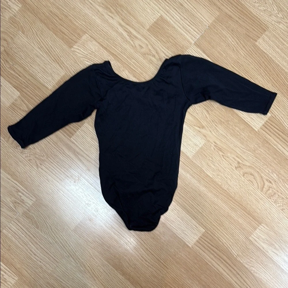Jacques Moret Girls 10 12 Black Long Sleeve Dance Leotard Ballet Costume
